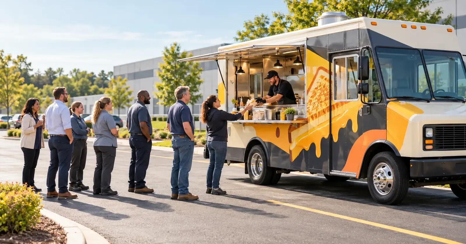 Food truck catering an employee appreciation lunch at a Salem County New Jersey industrial campus