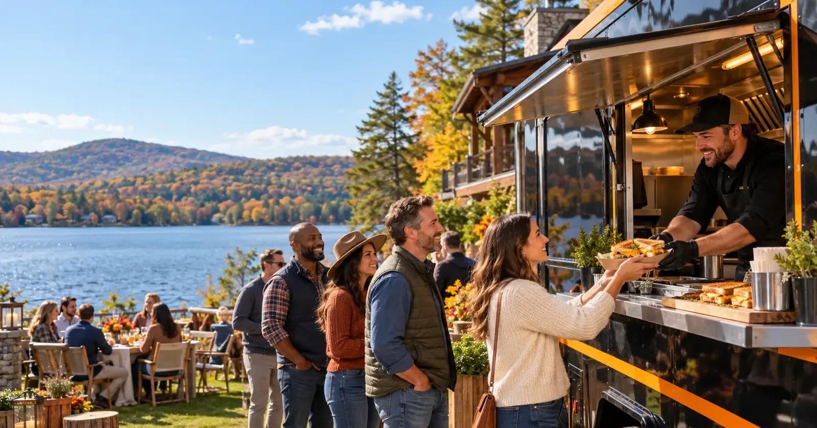 Grilled cheese food truck serving guests at a Lake Wallenpaupack event in Pike County