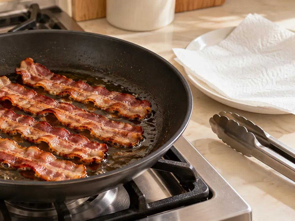 Crisp the bacon: Breakfast Grilled Cheese
