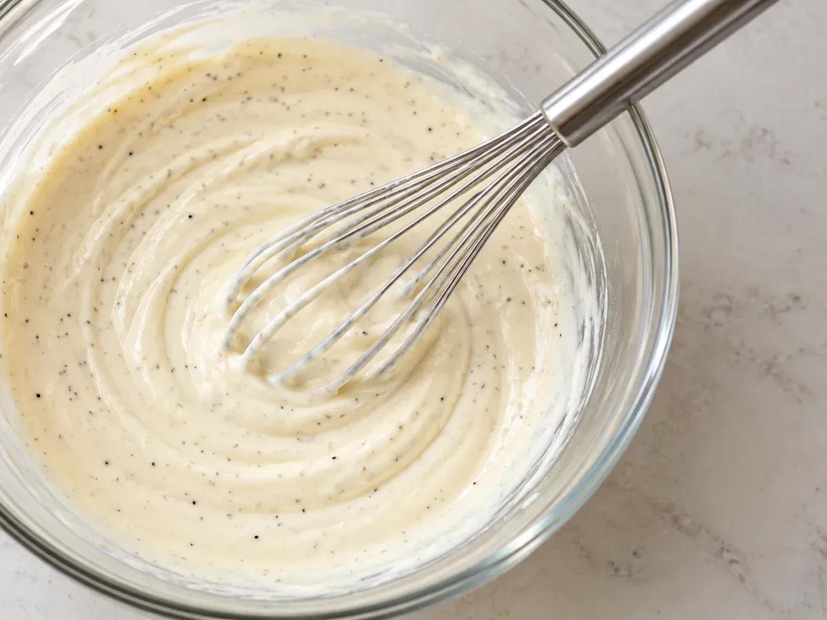 Whisk the creamy cider dressing: Broccoli Slaw