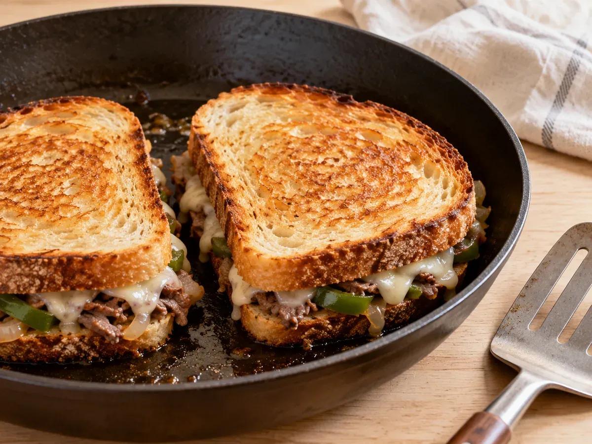 Grill and serve: Cheesesteak Grilled Cheese