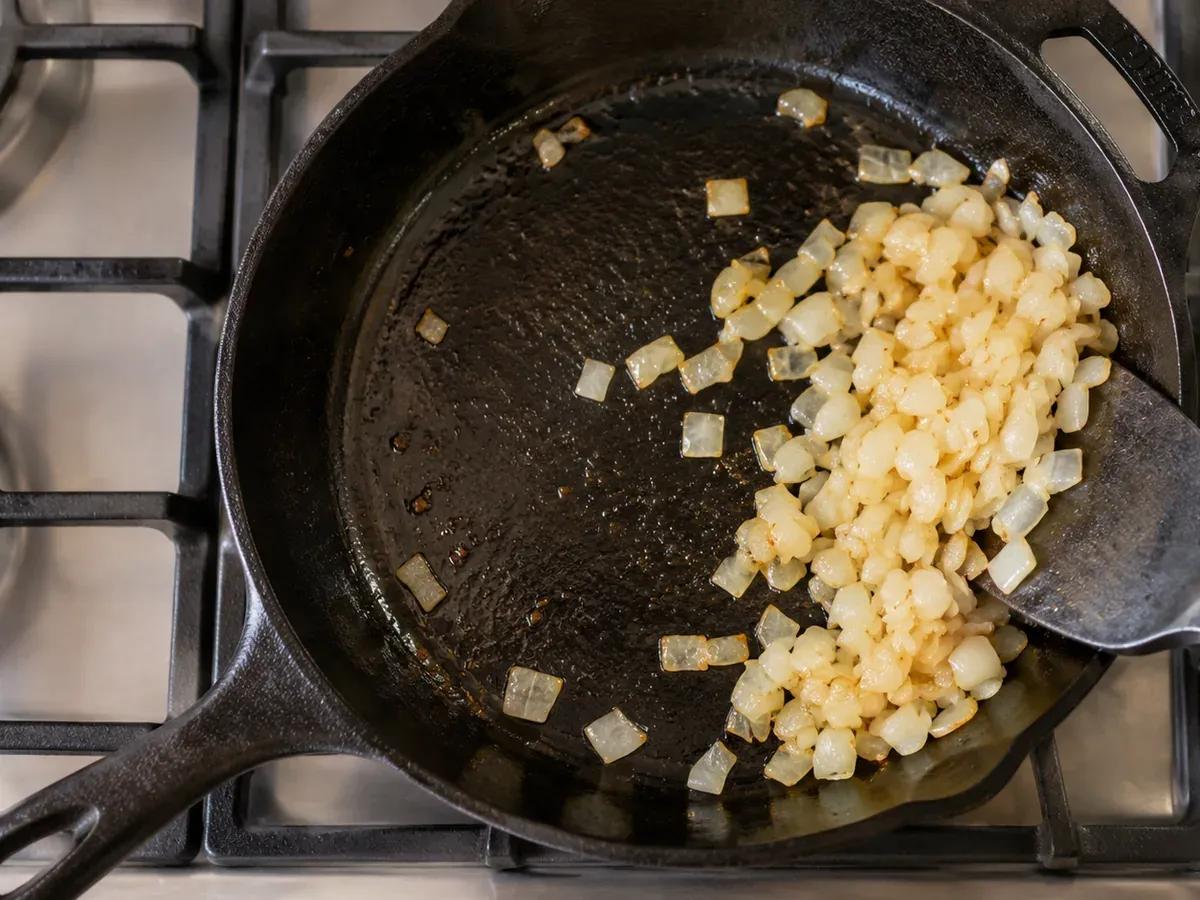 Soften the onion: Home Fries