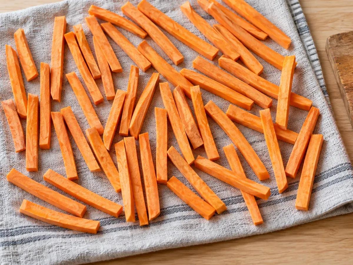 Cut and dry the fries: Sweet Potato Fries