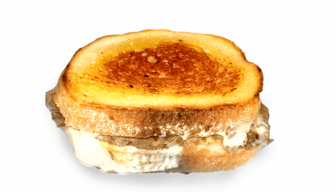 A Grilly Cheese sandwich with toasted bread and melted cheese