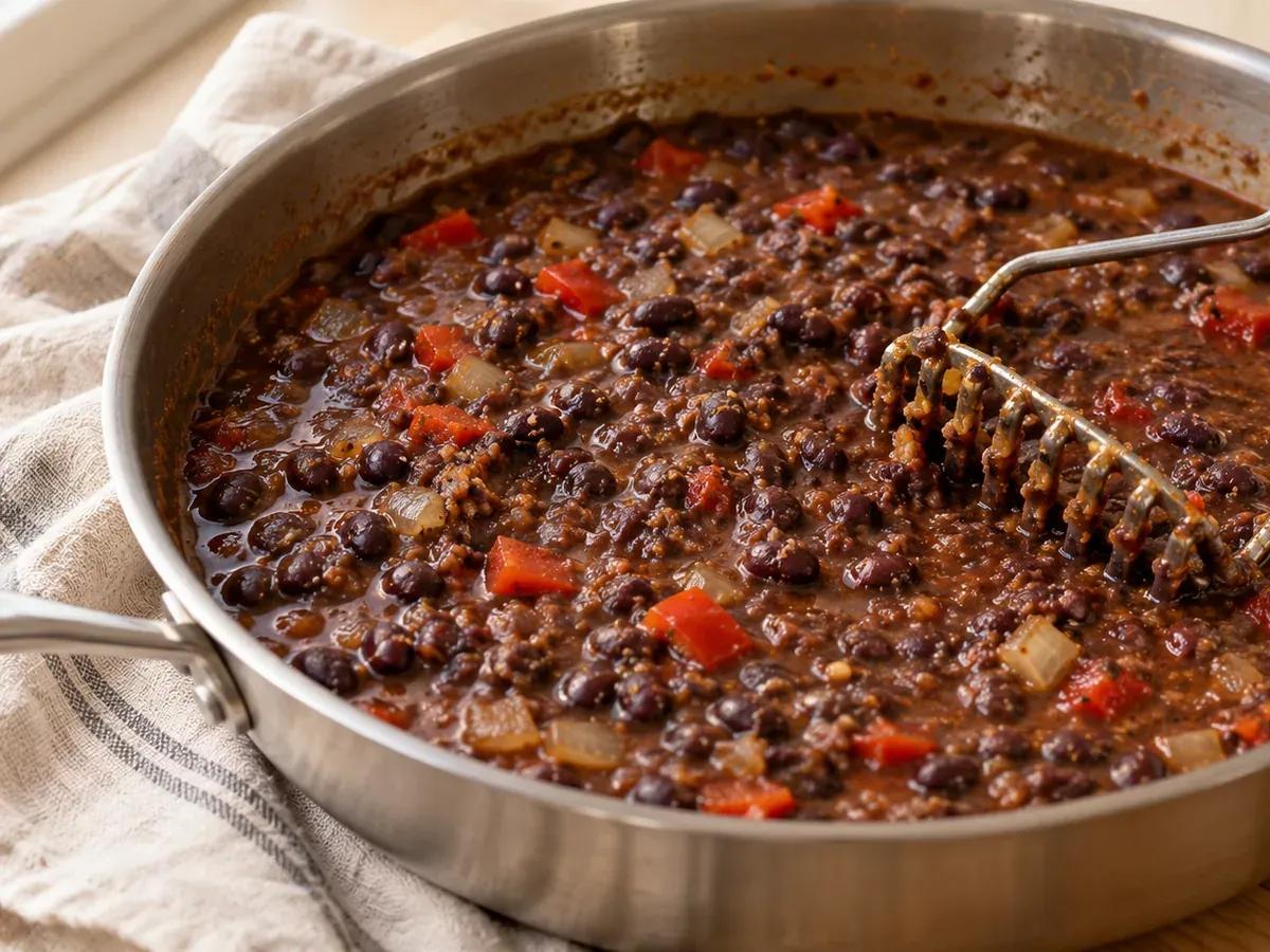 Mash and finish with lime: Black Bean Soup
