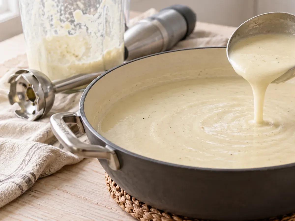 Blend and finish with milk: Cauliflower Soup