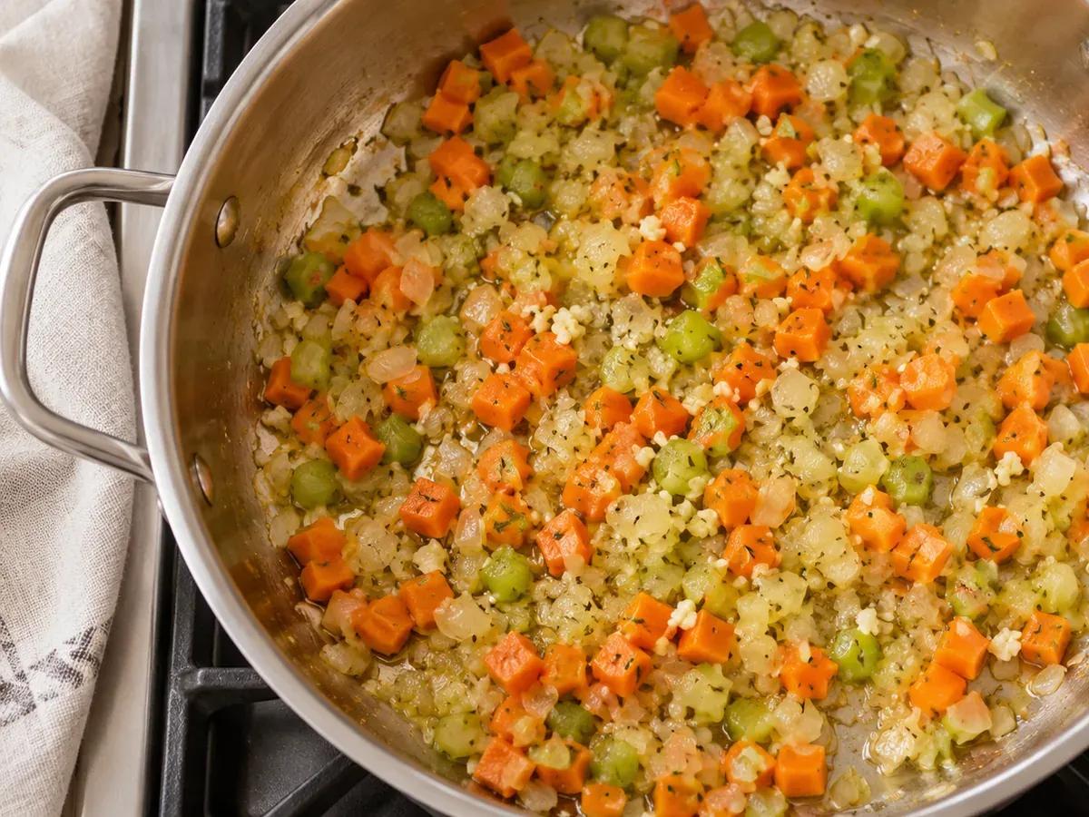 Soften the vegetables: Chicken Noodle Soup