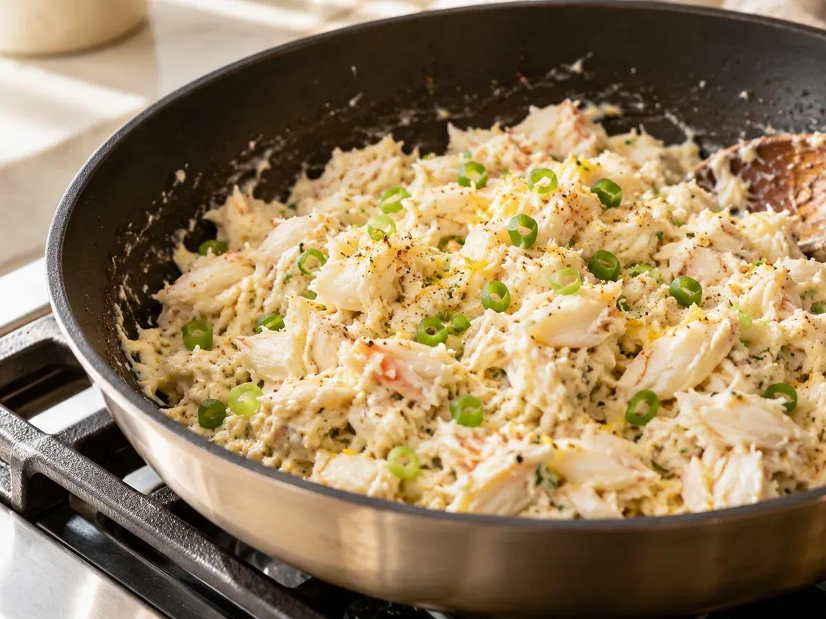 Mix and warm the crab: Crab Melt