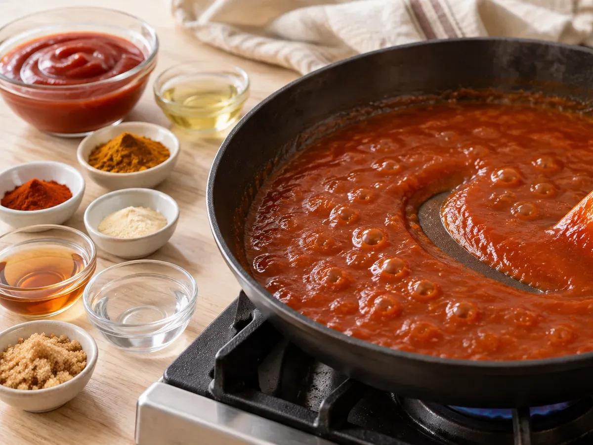 Simmer the sauce: Curry Ketchup