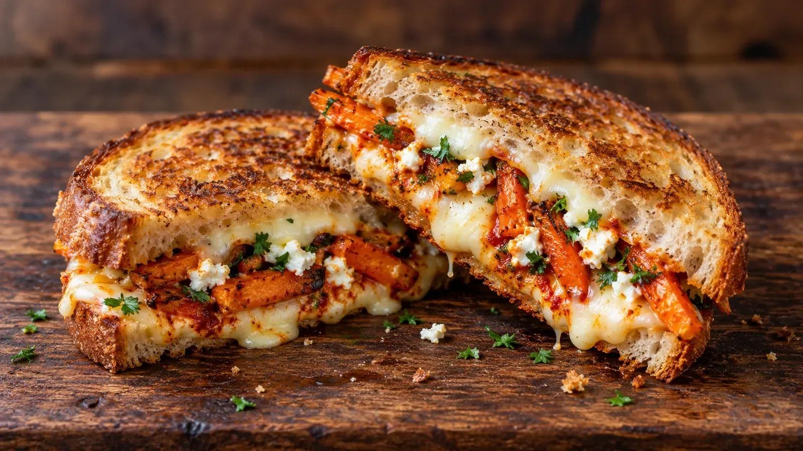 Harissa Roasted Carrot Grilled Cheese