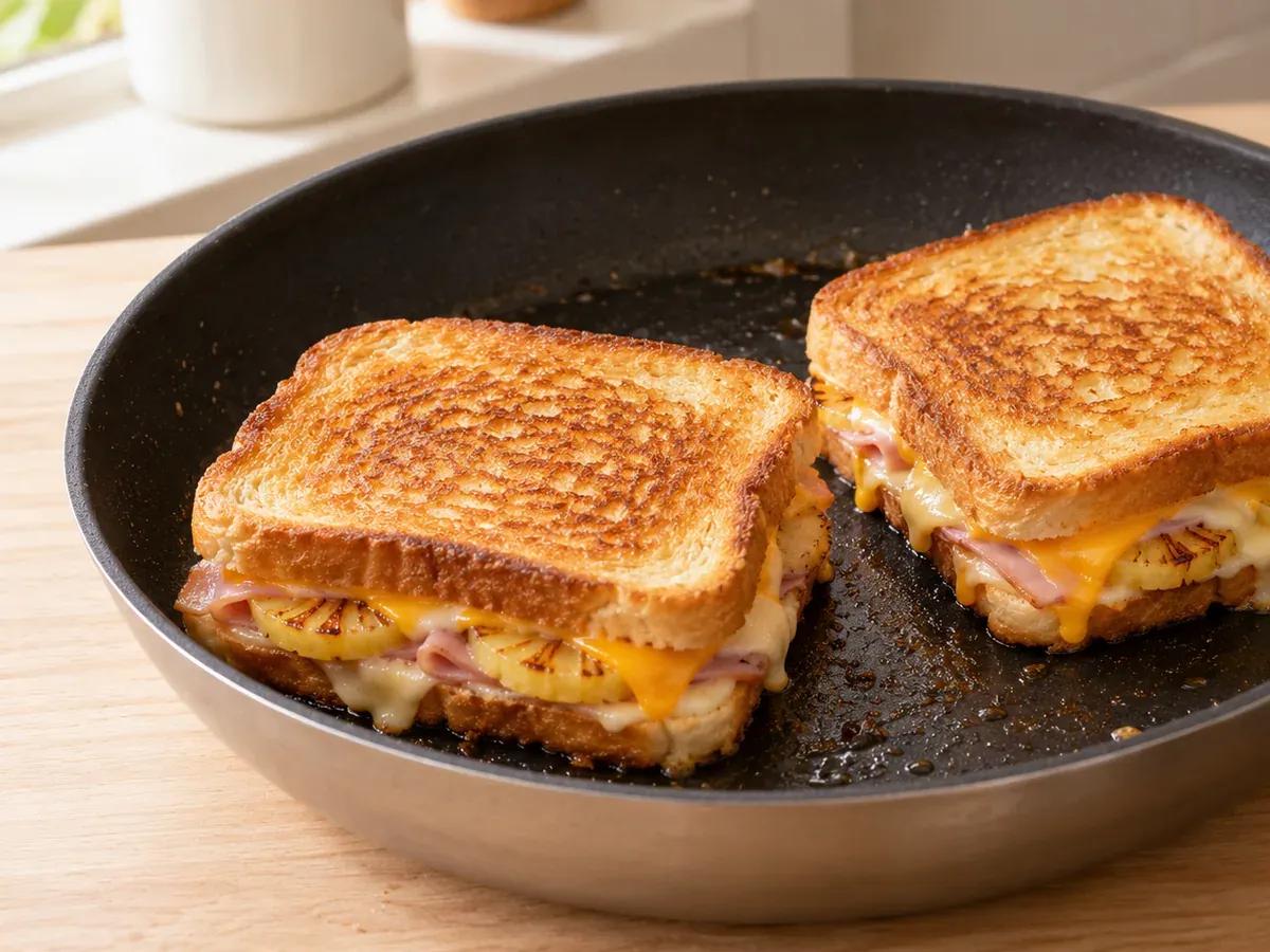 Grill until golden: Hawaiian Grilled Cheese