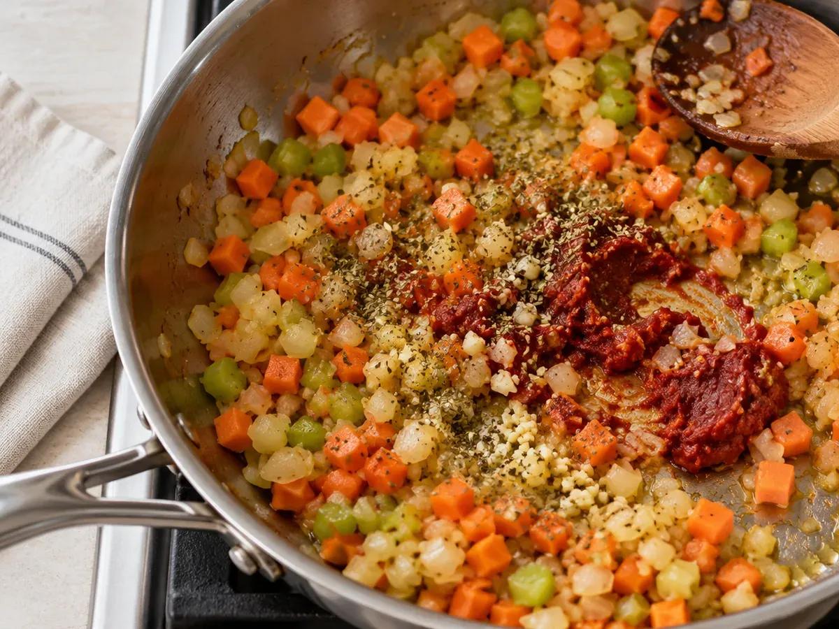 Soften the soup base: Minestrone Soup
