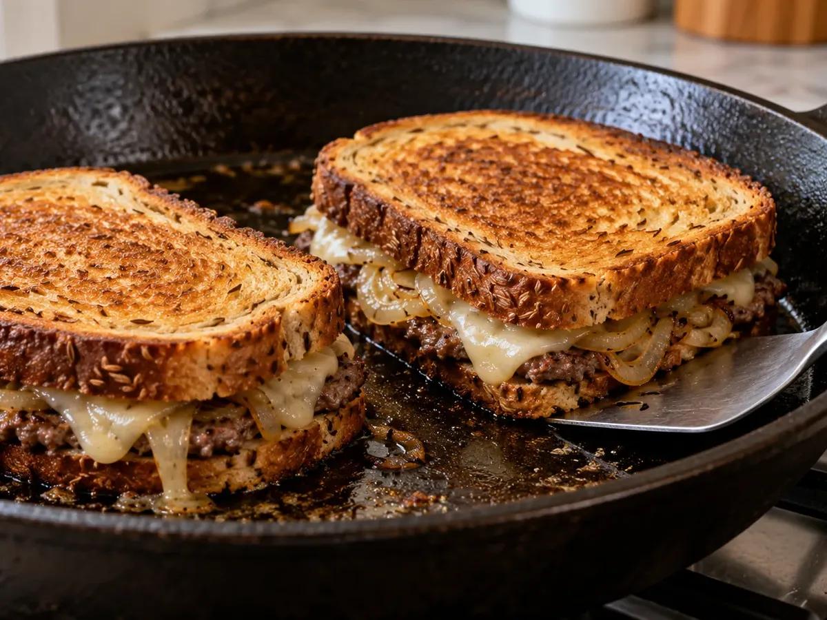 Build and grill the melts: Patty Melt