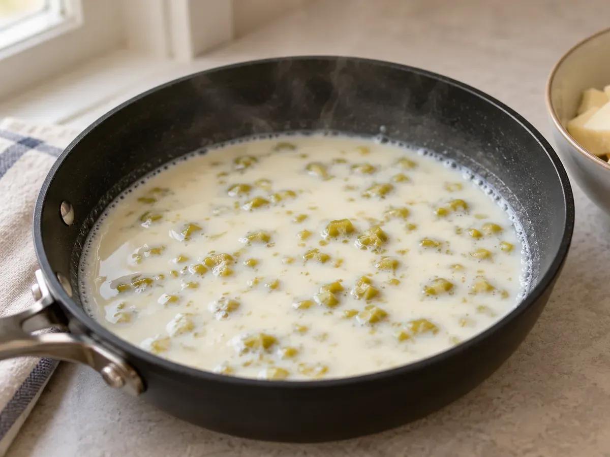 Heat the milk gently: Queso Blanco Dip