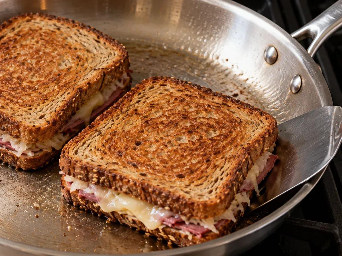 Grill and briefly rest: Reuben Grilled Cheese