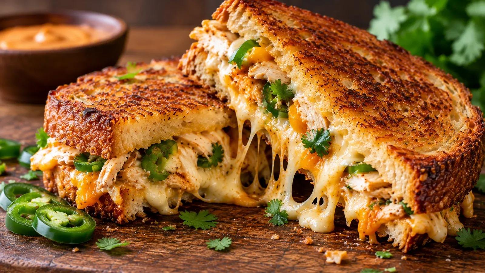 Salsa Verde Chicken Grilled Cheese