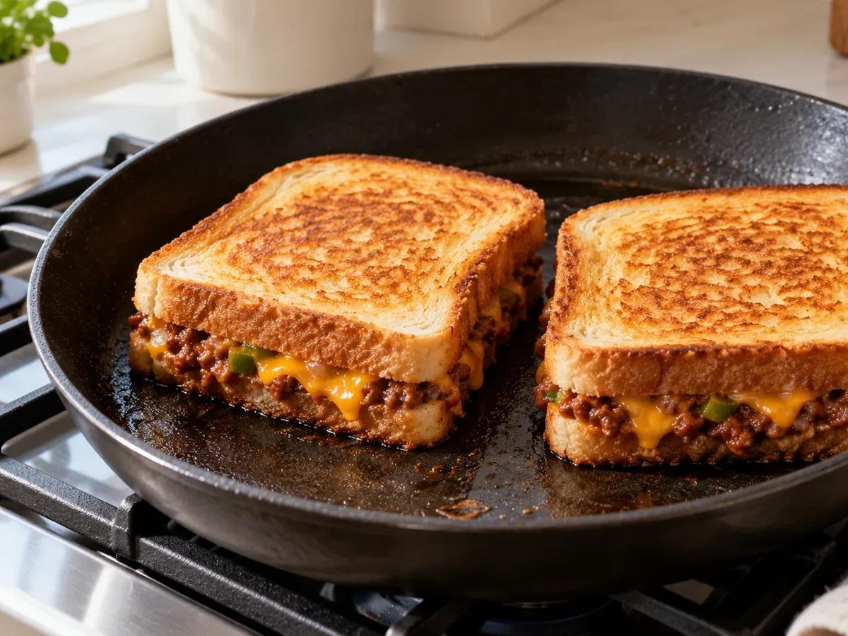 Grill and rest: Sloppy Joe Grilled Cheese