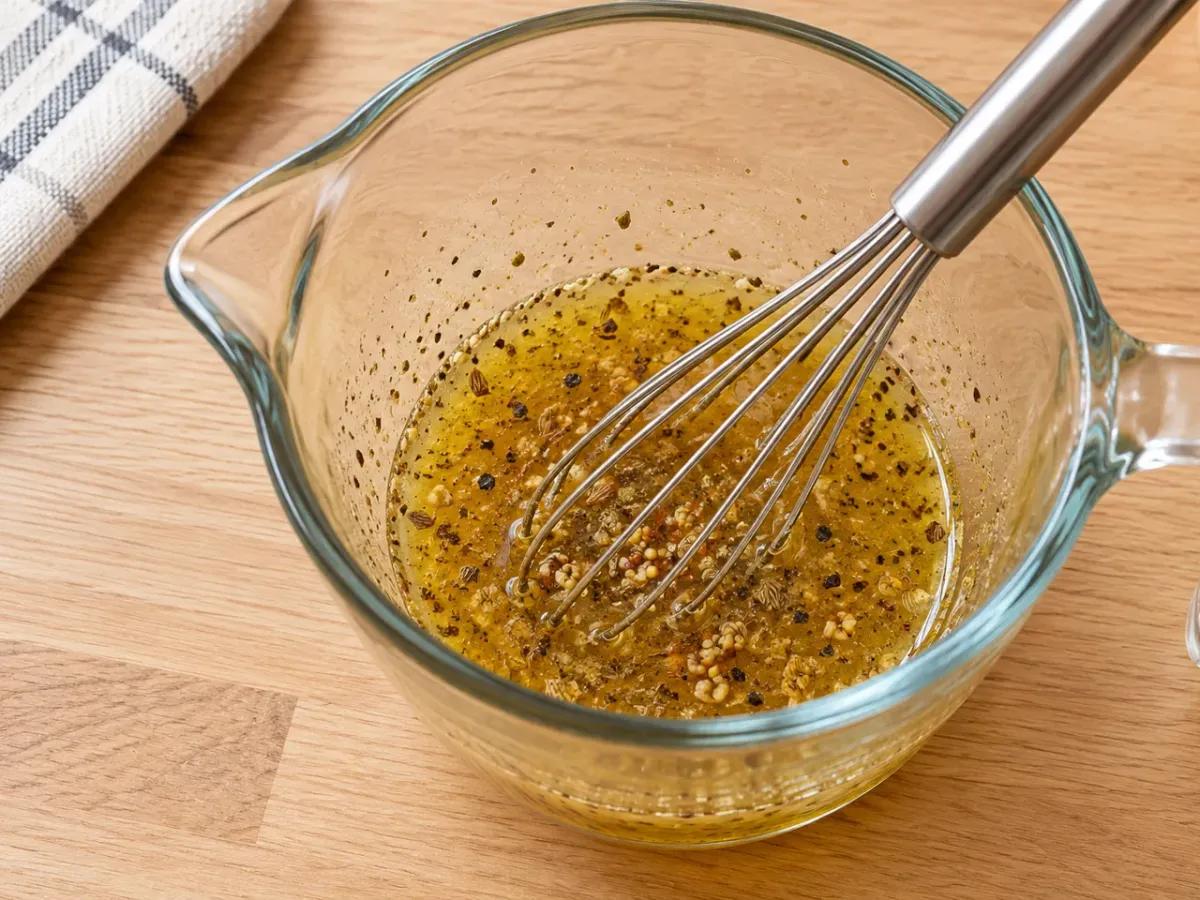 Whisk the dressing: Vinegar Coleslaw