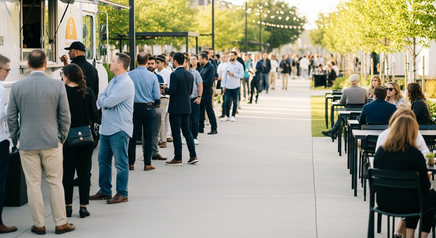 Food truck guest flow at event
