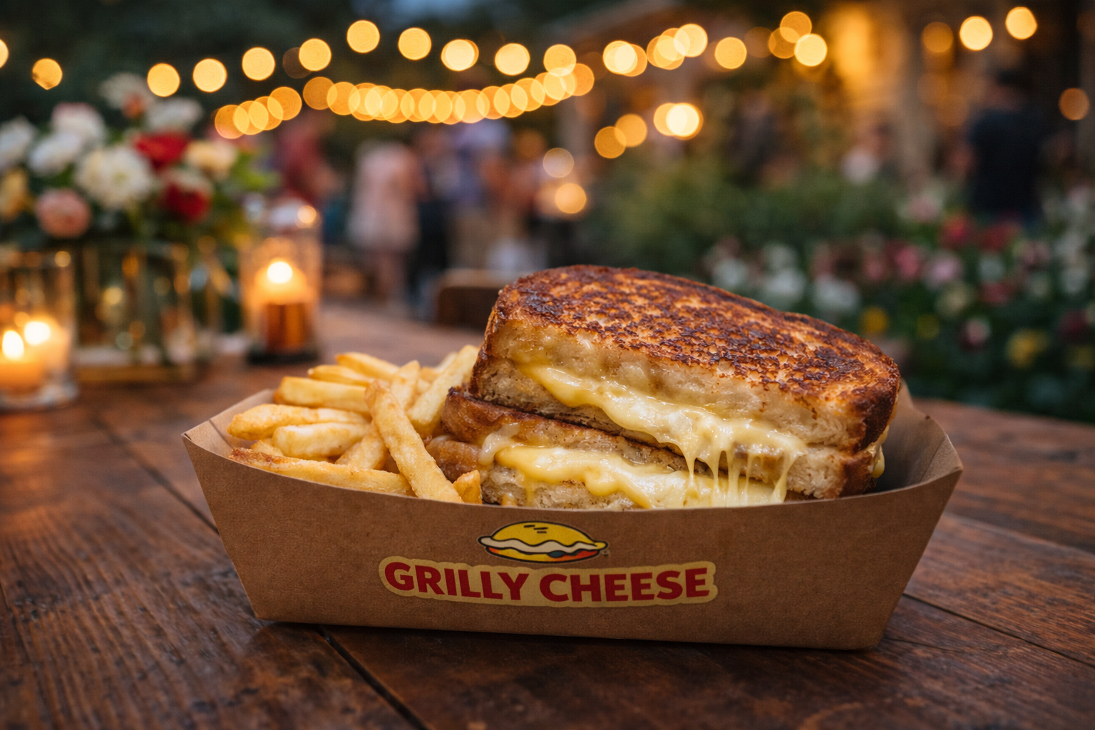 grilled cheese lunch at private party food truck catering