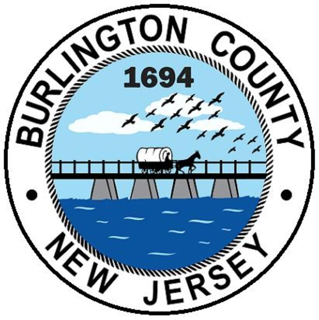 Burlington County New Jersey official seal established 1694 representing food truck rental and catering services