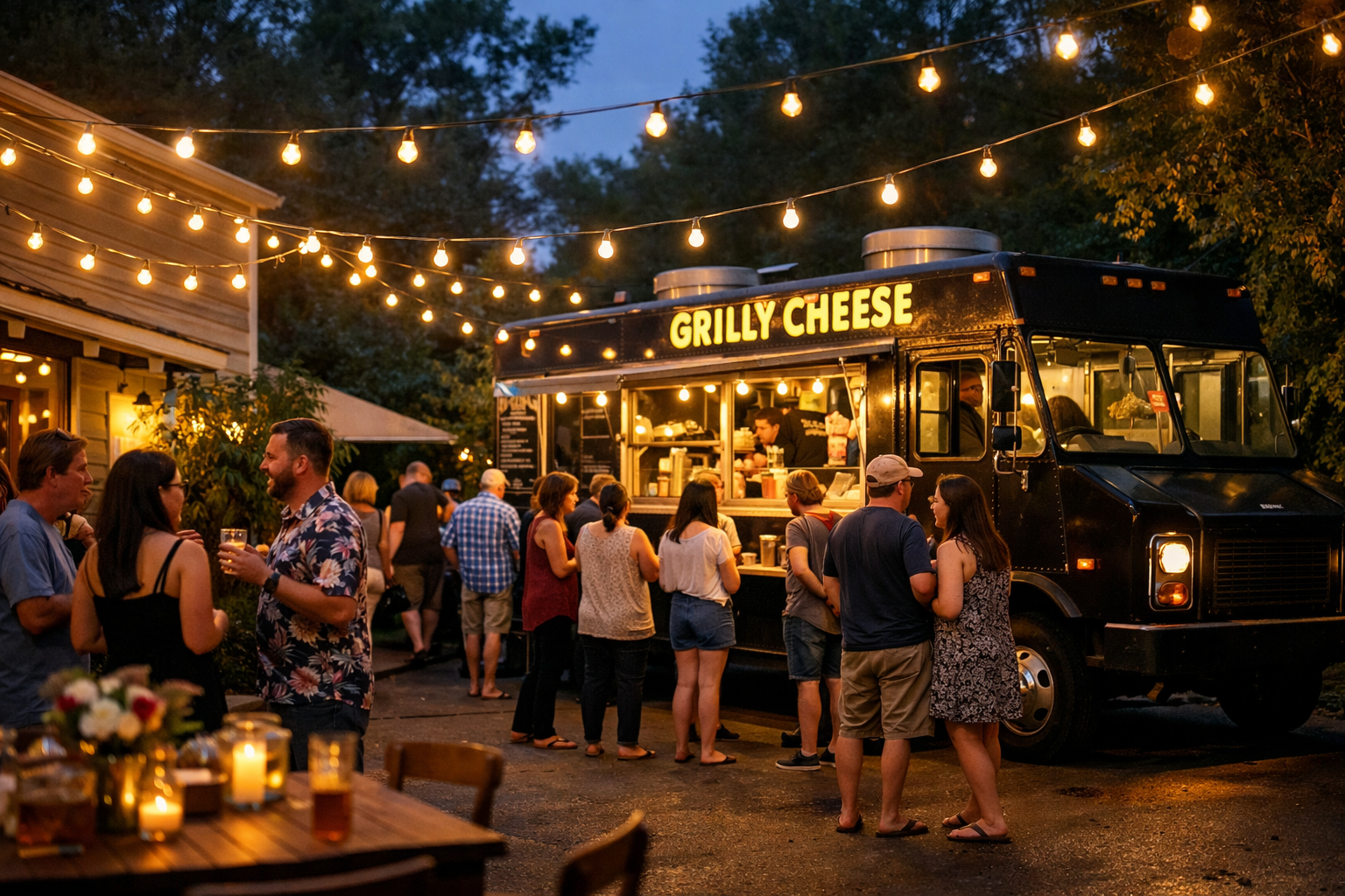 private party food truck catering New Jersey evening event